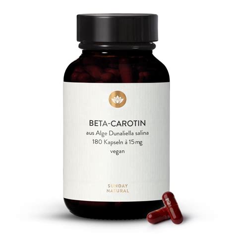 Bêta carotène 15 mg naturel de l algue Dunaliella Salina 180 gélules