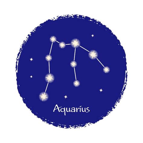 Premium Vector Aquarius Zodiac Constellation Sign