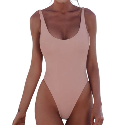 Hevirgo Women S Bikini Swimsuits Women Sexy Summer Solid Color Low Cut