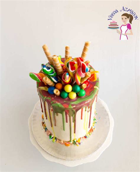 Easy Rainbow Cake Recipe - Seven Layers - Veena Azmanov