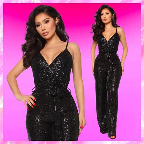 Vegas Ready Sparkle Black Sequin Jumpsuit ®beach Babe Bikini