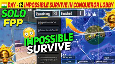 Bgmi Day Impossible Survive In Solo Fpp Conqueror Rank