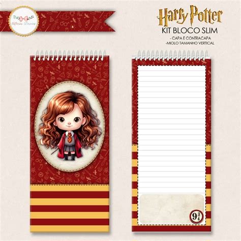 ARTE BLOCO SLIM HERMIONE GRANGER HARRY POTTER