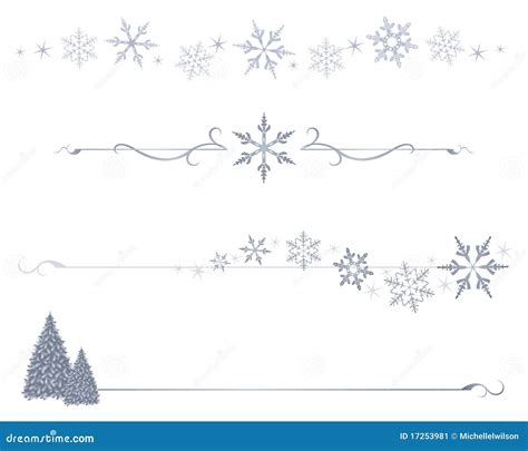 Snowflake Dividers Stock Vector Illustration Of Snowflake 17253981