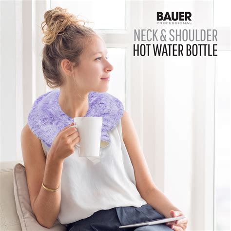Bauer Professional Purple Soft Faux Fur Fleece Neck And Shoulder Hot Water Bottle Wilko
