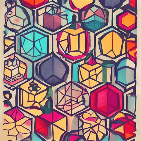 Geometric Fruit Juice Art Print Scandinavian Mid Century Design · Creative Fabrica