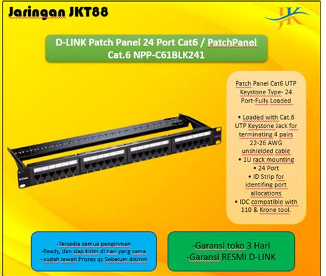 Jual D Link Patch Panel Port Cat Patchpanel Cat Npp C Blk