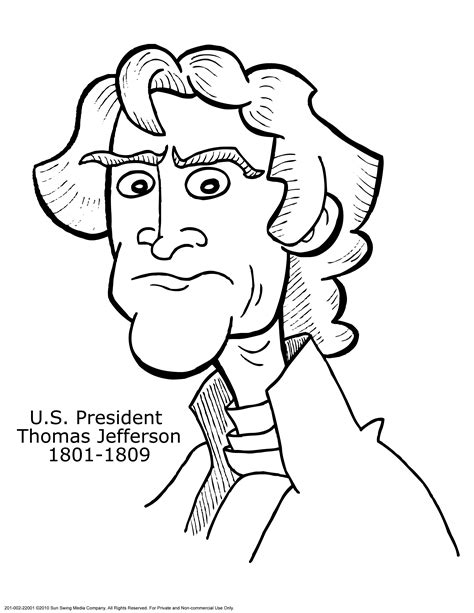 Free Printable Coloring Page Of Photo Of Thomas Jefferson Download