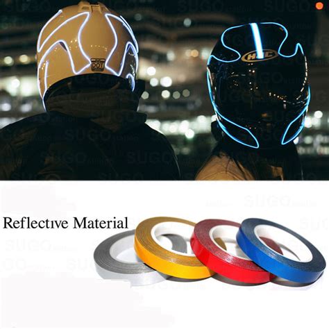 New 1cm 5m Glossy Motorcycle Helmet Reflective Decorative Safety Tape