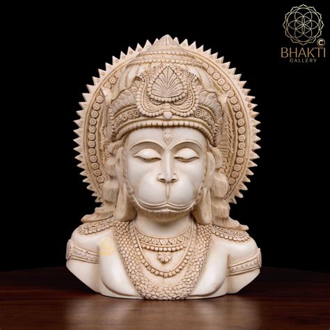 Marble Dust Hanuman Bust Statue Cm Ivory Looks Dust Marble Etsy