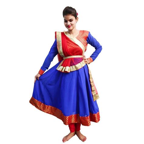 Blue & red Plain & Printed ITSMYCOSTUME Kathak Dance Costume at ₹ 1499 ...