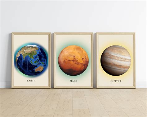 Planet Print Set Planet Printables Solar System Printables Etsy