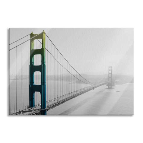 Brayden Studio Glasbild Wandbild Auf Echtglas Golden Gate Bridge