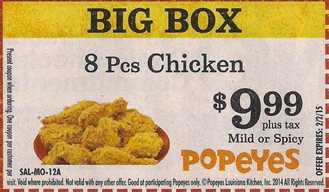 Free Printable Coupons: Popeyes Chicken Coupons