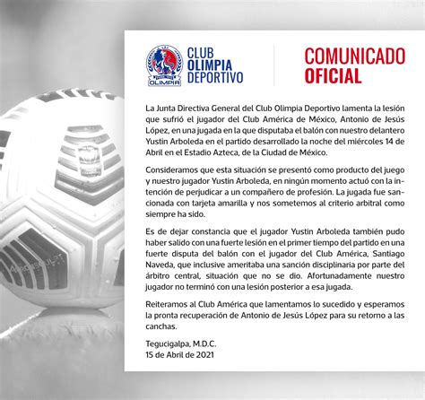 Club Olimpia Deportivo On Twitter Comunicado Oficial Club Olimpia