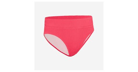 Olaian Bikini Hose Mädchen hoch tailliert 500 BAO himbeer