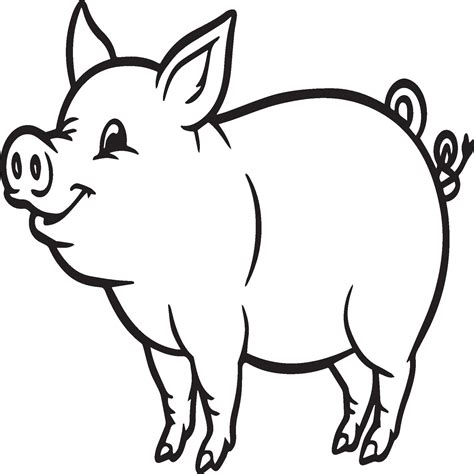 Pig coloring pages. Pig outline vector image 42396048 Vector Art at ...