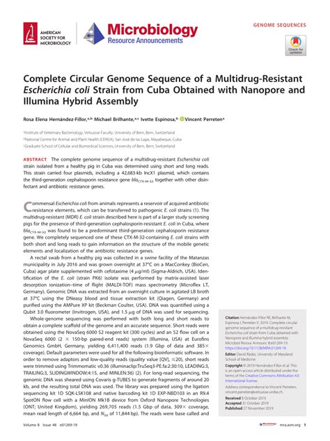 (PDF) Complete Circular Genome Sequence of a Multidrug-Resistant ... 