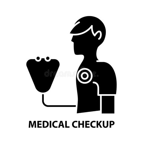 Medical Checkup Icon Black Vector Sign With Editable Strokes Concept Illustration Stock