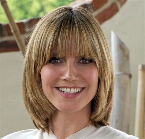 Heidi Klum Blonde Hair In Straight Choppy Bob Hairstyle Careforhair