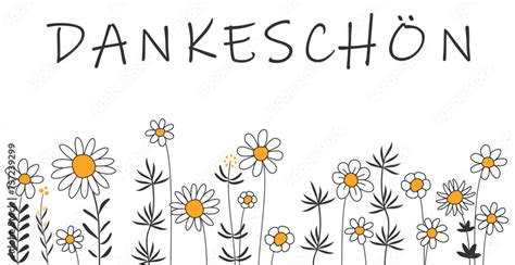 Dankesch N Deutscher Text Mit H Bscher Blumenwiese Zum Danke Sagen