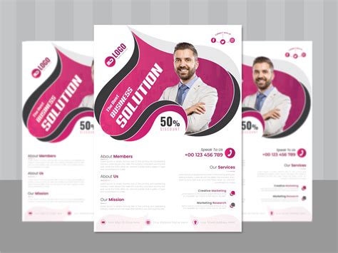 Marketing flyer design template on Behance