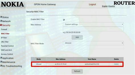 How To Configure Mac Filtering In Nokia Router YouTube