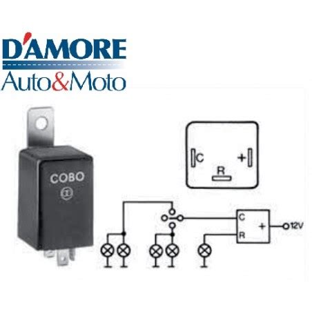 RELAIS INTERMITTENZA 12V 47W MAX 3 PIN COBO INDICATORE DIREZIONE FRECCE