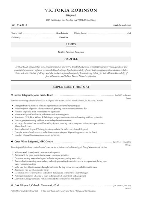 24 Lifeguard Resume Example Pdfs 2024