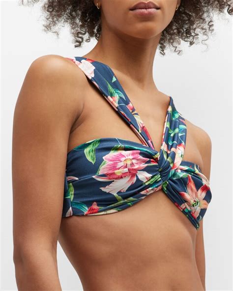 PatBO Laelia Floral Bikini Top ShopStyle Two Piece Swimsuits