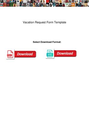 Fillable Online Vacation Request Form Template Vacation Request Form