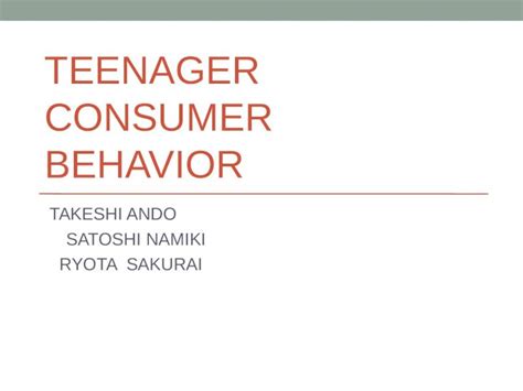 PPT Teenage Consumer Behavior DOKUMEN TIPS