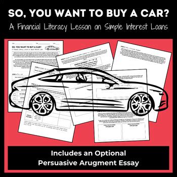 So You Want To Buy A Car Financial Literacy Lesson Simple