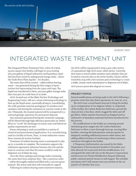 INTEGRATED WASTE TREATMENT UNIT - Idaho Cleanup Project