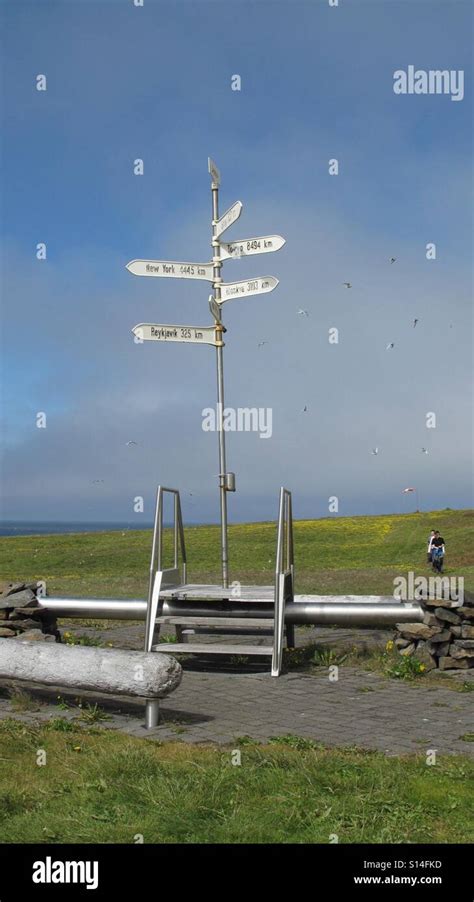 Arctic circle grimsey island Iceland Stock Photo - Alamy