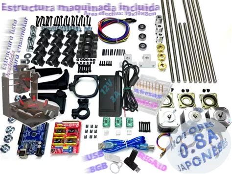 Profe Garcia Kit Cnc V A Grbl Estructura Maquinada Meses Sin