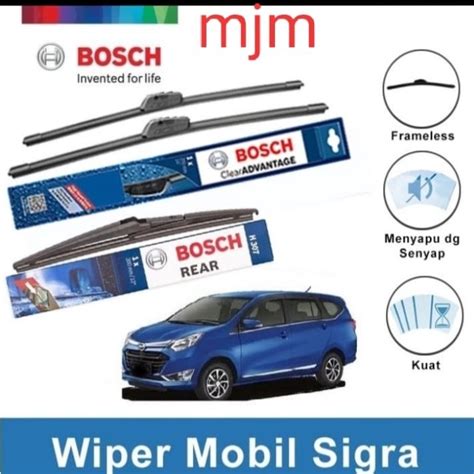 Jual Wiper BOSCH Depan Belakang Daihatsu Sigra Frameless 22 17