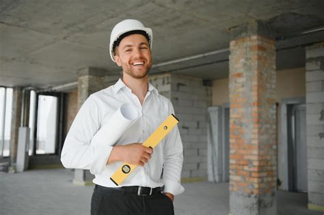 Feche Os Engenheiros Que Trabalham Em Um Canteiro De Obras Segurando Uma Planta Conceito De