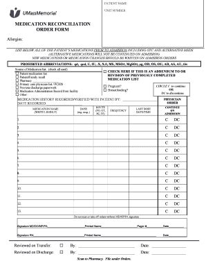 Printable Medication Reconciliation Form Template Complete With Ease