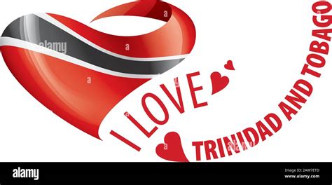 National Flag Of The Trinidad And Tobago In The Shape Of A Heart And