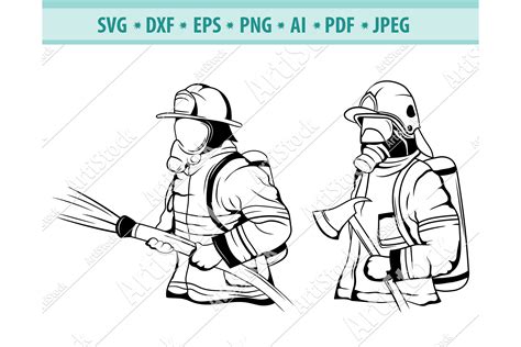 Firefighter Svg Fireman Svg Fire Department Dxf Png Eps 841742 Cut Files Design Bundles