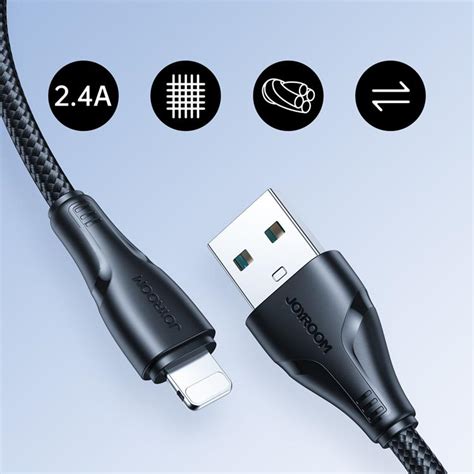 Köp Joyroom Surpass USB Till Lightning Kabel 3 m Svart på TheMobileStore