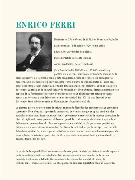 ENRICO Ferri | PDF | Derecho penal | Teorías filosóficas