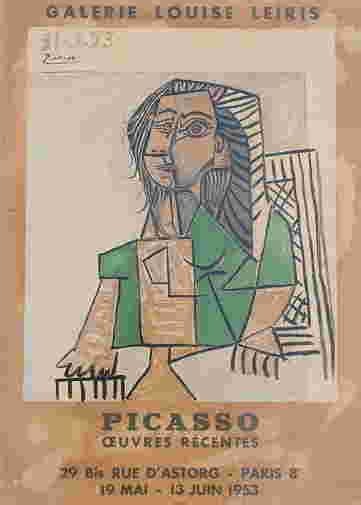 39 Picasso Exhibition Poster Galerie Louise Leiris