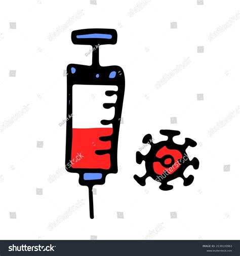 Injector Needle Virus Bacteria Sketch Icon Stock Vector Royalty Free