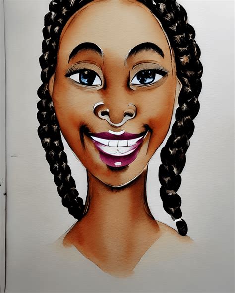 Black Woman With Braids Watercolor Graphic Creative Fabrica