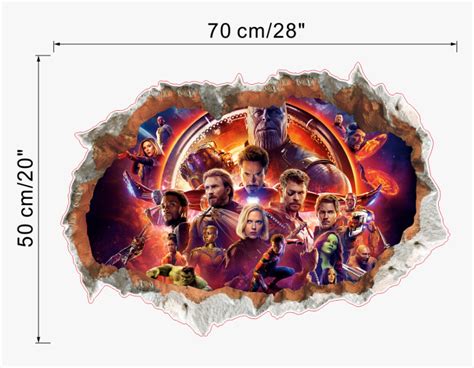 3d Avengers Infinity War Crack Bedroom Wall Sticker Avengers Pc Wallpaper Hd Hd Png Download