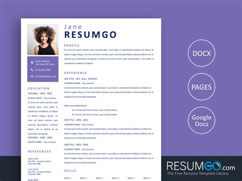 SYLO – Simple Purple Resume Template | ResumGO