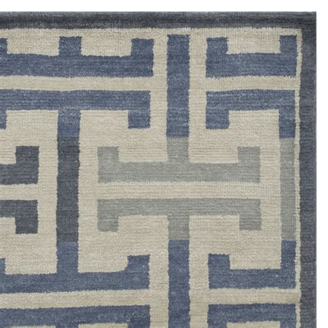 Mykonos Grid Hand Knotted Rug Swatch Peacoat Williams Sonoma