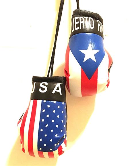 Puerto Rican American Mini Boxing Glove Boricua Puerto Rico Flag Cars Van Suv Puerto Rico